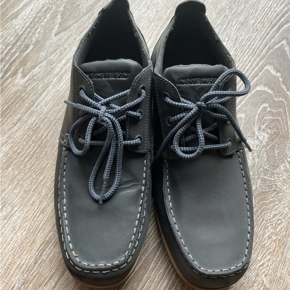 Skechers Mens Leather Upper Boat Shoes